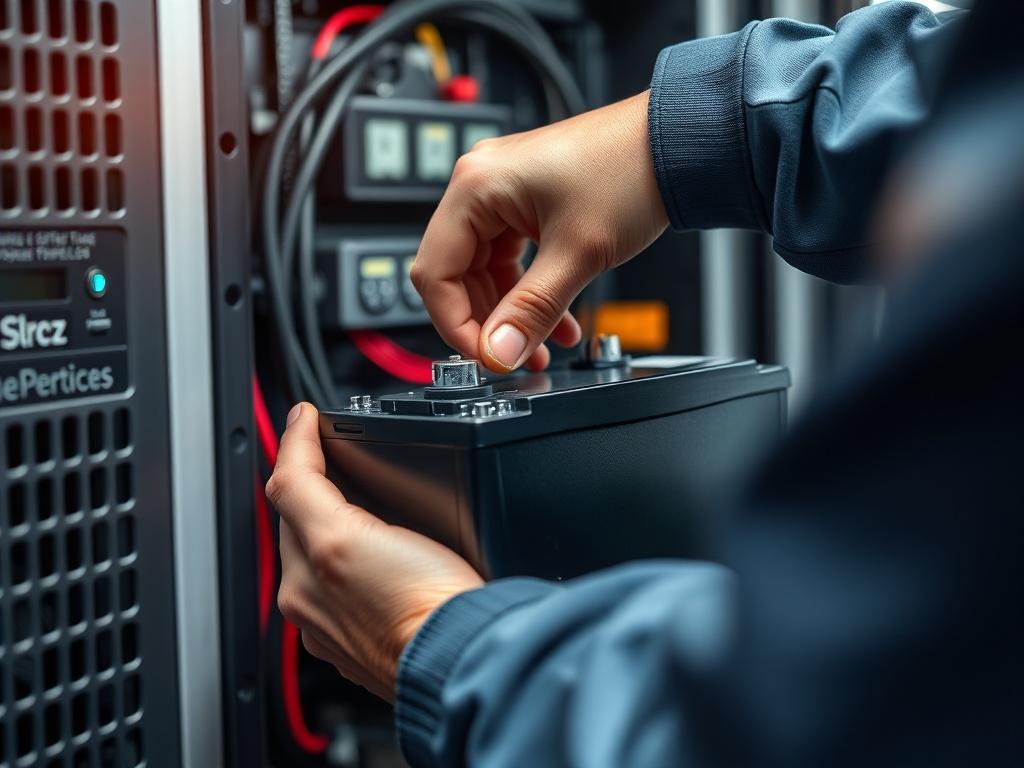 A close up shot of a Customer Engineer conducting an