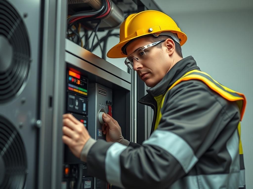 A close up shot of a technician expertly replacing a